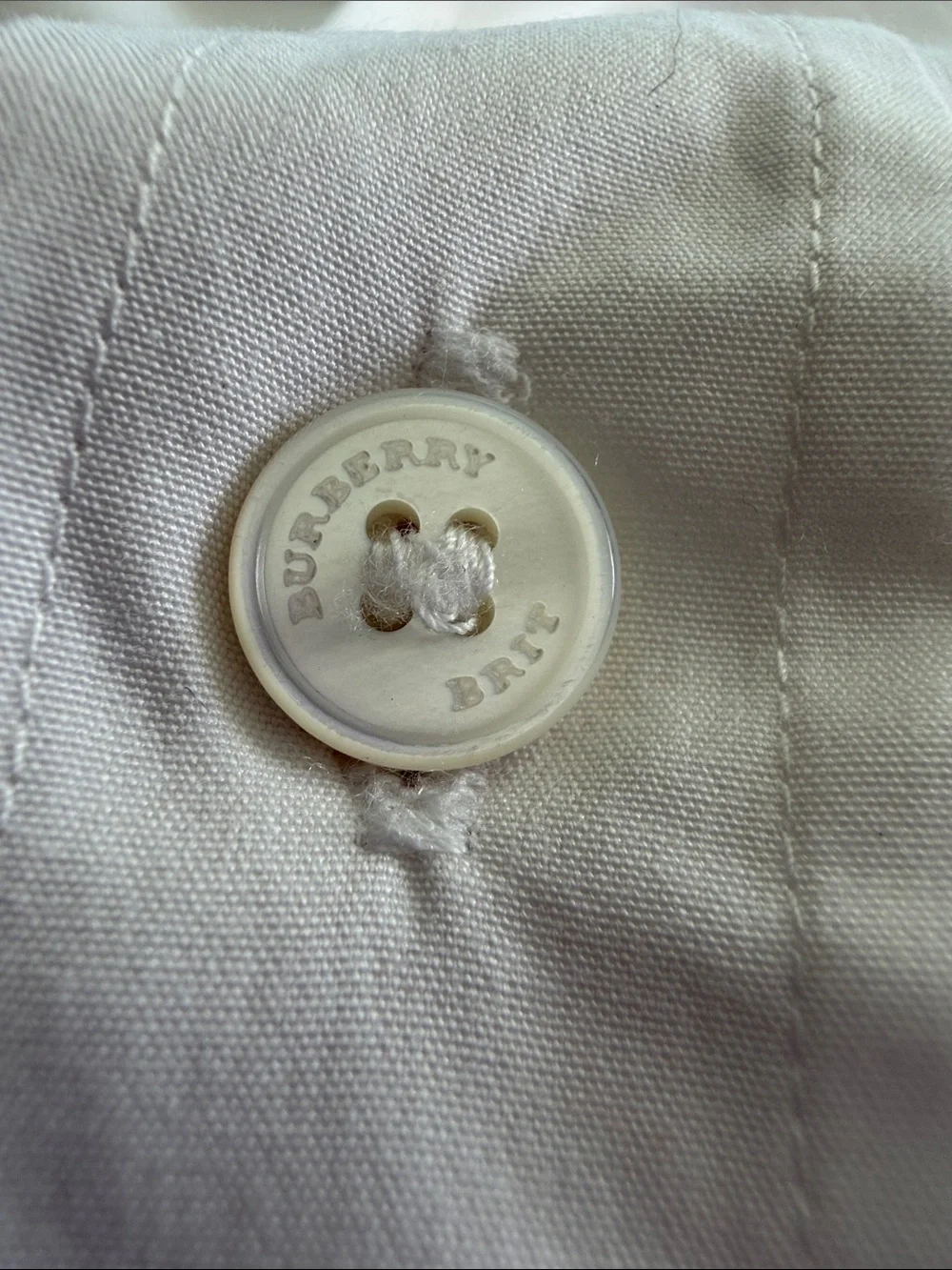Burberry Brit White Button-Down Shirt with Signature Check Cuffs